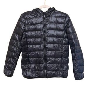 Sarin Mathews Packable Ultra Lightweight Down Jacket Womens Small Black Puffer